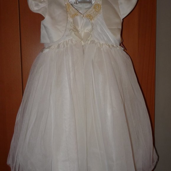 NWT sz 4T cream dress 5 layers of tulle w/ shrug - Picture 6 of 6